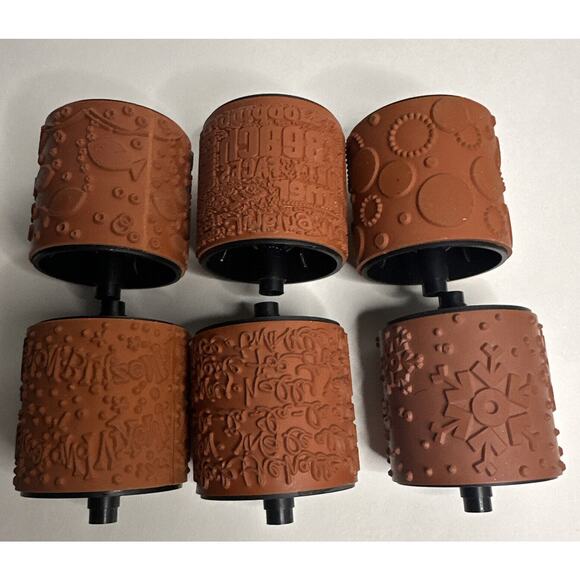 Stampin' Up Lot 6 Jumbo Wheel Beach/Snowflakes/Circles/FaLaLaLa/Reindeer, Fish - Picture 3 of 6